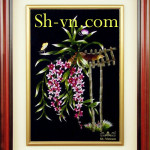 牡丹花刺绣=兰手工刺绣　76＝SHVN 1076 - 45cm x 60cm (2)
